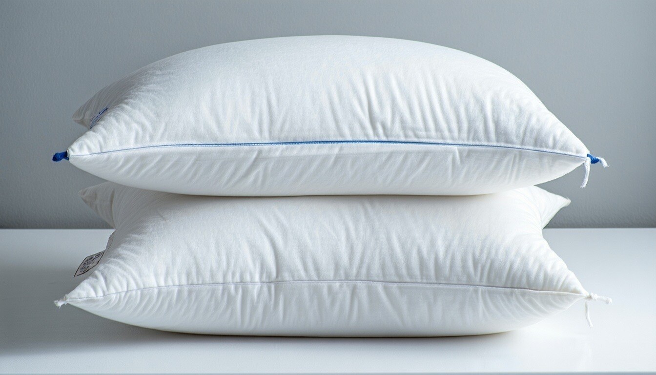 Two pillows stacked on top of each other