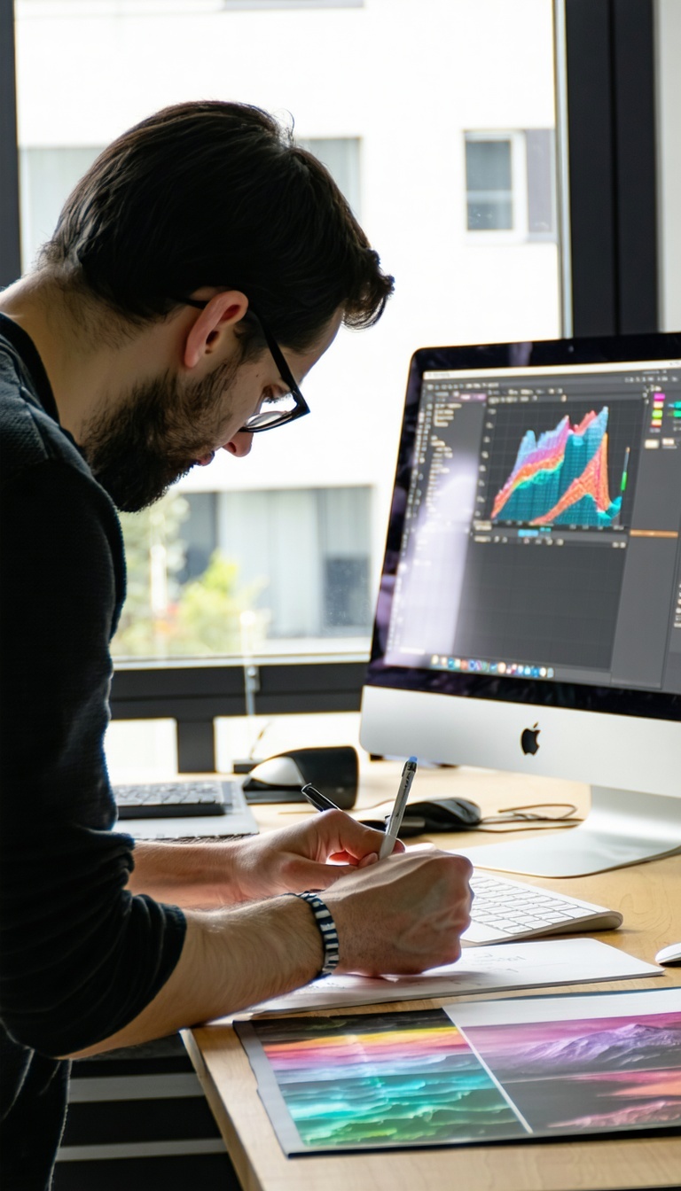 hero image showing designer working on project